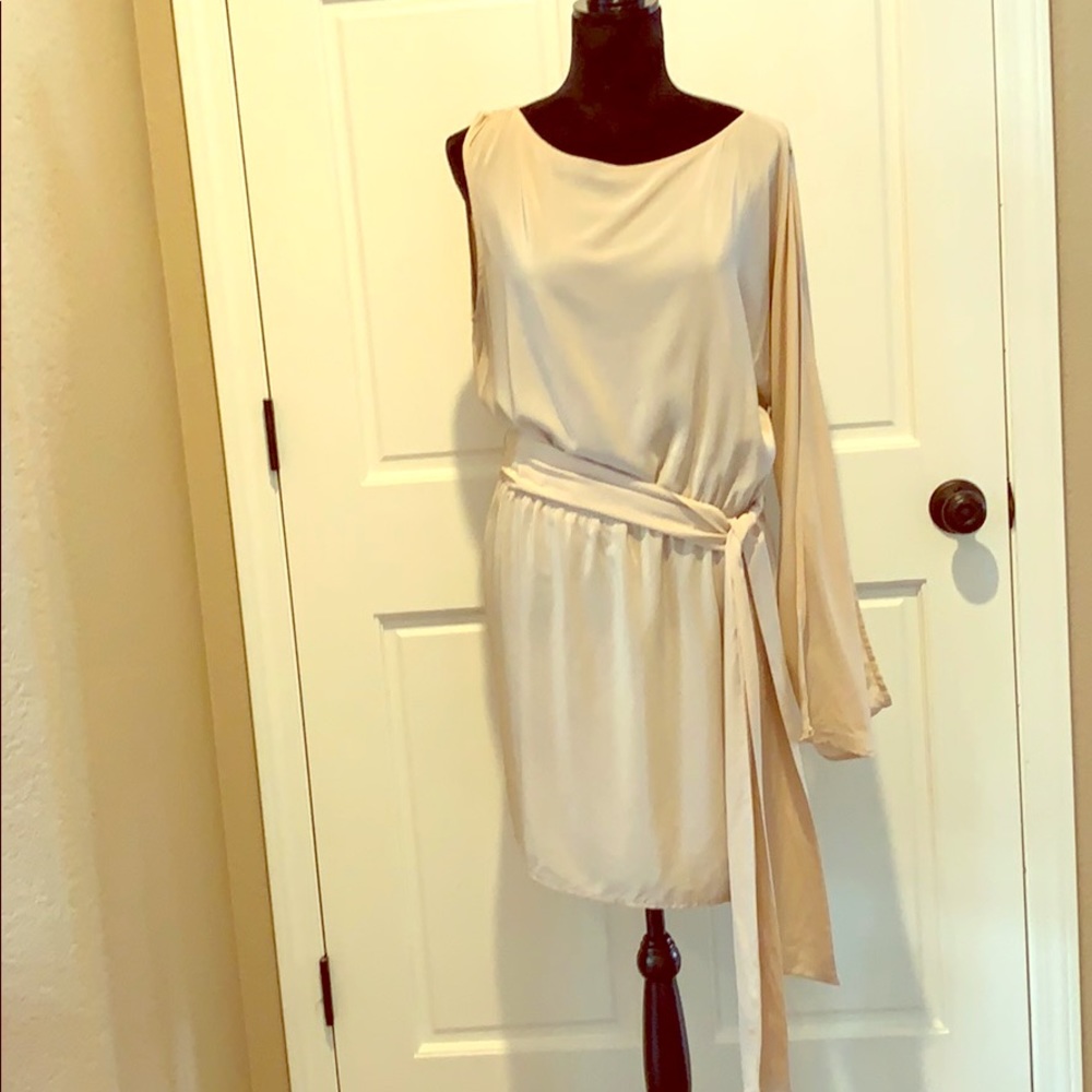 Haute Hippie beige/pale peach silk dress
